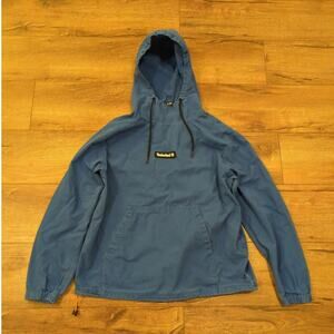 VTG Timberland Men's Medium Ripstop Hoodie Outdoor Hiking Skater Indie Blue Y2K